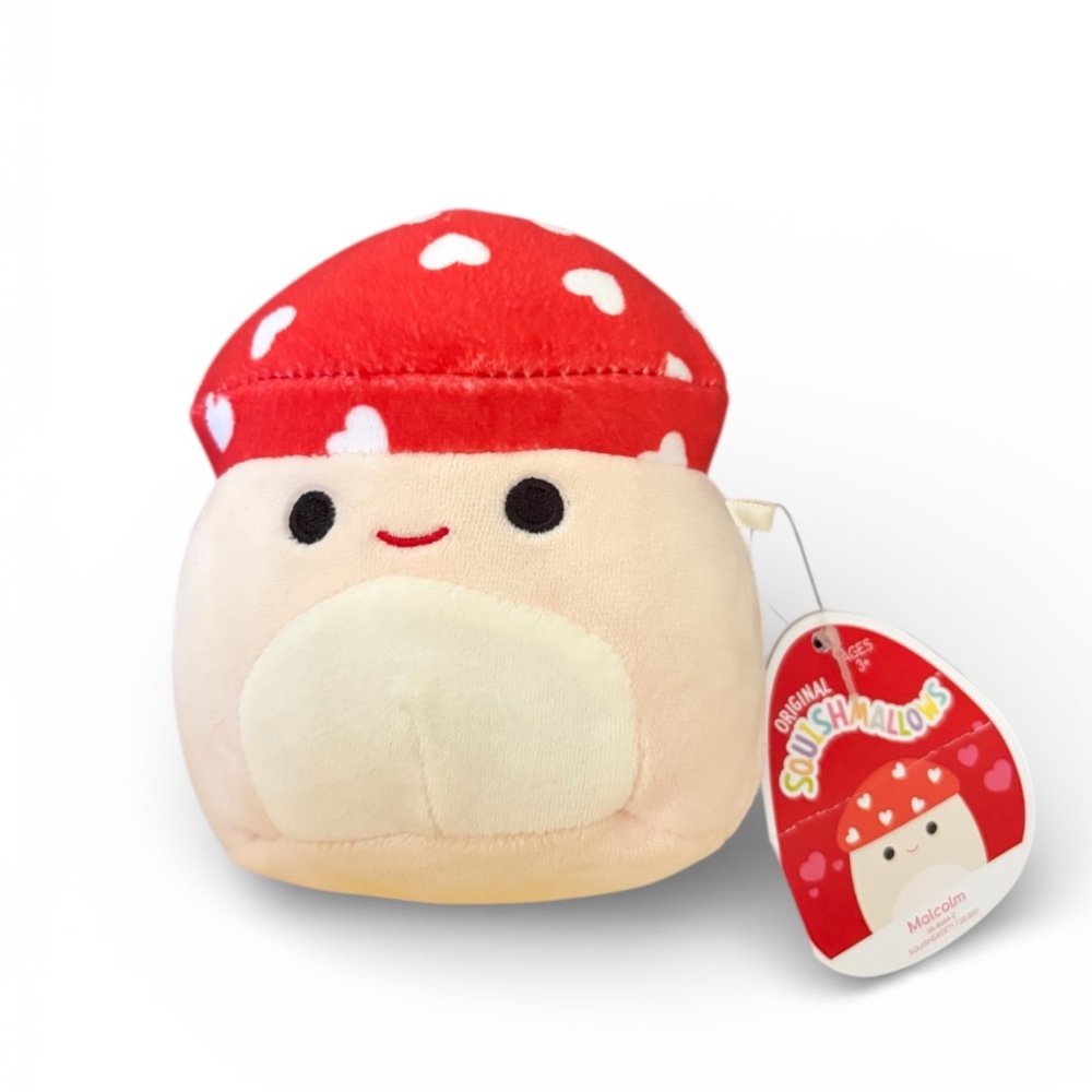 Squishmallows 5β Malcolm Mushroom Plush Valentine Limited Edition Hearts Red